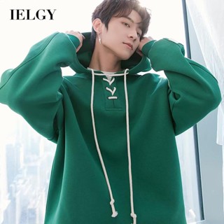 IELGY เสื้อฮู้ดดี้ สไตล์ฮิปฮอป อเมริกัน สําหรับผู้ชาย