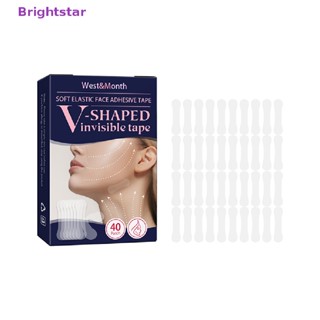 Brightstar ใหม่ เทปสติกเกอร์ แบบบาง มองไม่เห็น ยกกระชับใบหน้า ลดริ้วรอย คาง 40 ชิ้น