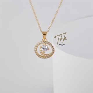 TBK สร้อยคอแฟชั่น ทอง โซ่ สไตล์เกาหลี สแตนเลส necklace เพชร ทองคํา 18k แท้ เหล็กไทเทเนียม สีโรสโกลด์ เครื่องประดับ สําหรับผู้หญิง 664n