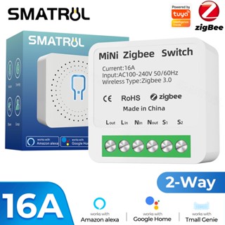 Smatrul Zigbee Tuya สวิตช์อัจฉริยะ Wifi 2 ทาง ขนาดเล็ก สําหรับบ้าน Alexa 220V 2 ชิ้น