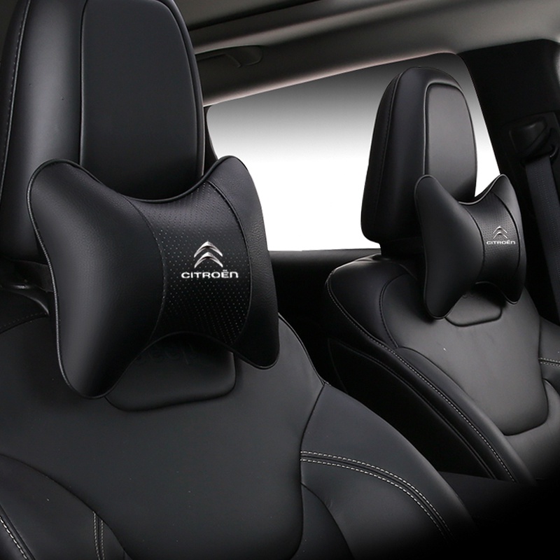 Breathable หนัง Headrest หมอนรองคอรถหัวคอหมอนสําหรับ Citroen C4 AIRCROSS C5 AIRCROSS C3-XR C4 PICASS