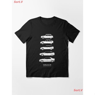 เสื้อยืดพิมพ์ลายแฟชั่น โลโก้ Citroen Family Cars, Ami 8, GS, GSA, BX, Xantia Automotive Art Essential T-Shirt เสื้อ_02