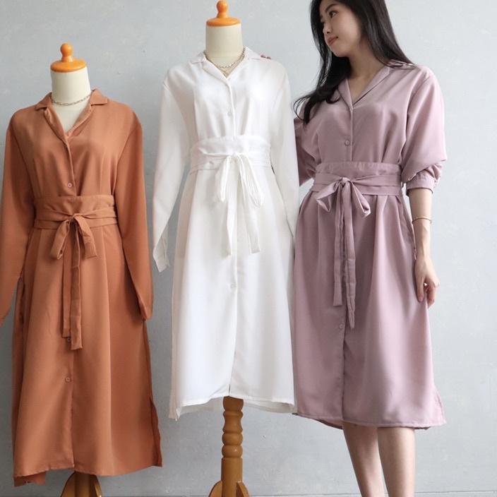 ℗ MSMO Joanna Dress เข็มขัด Midi ○