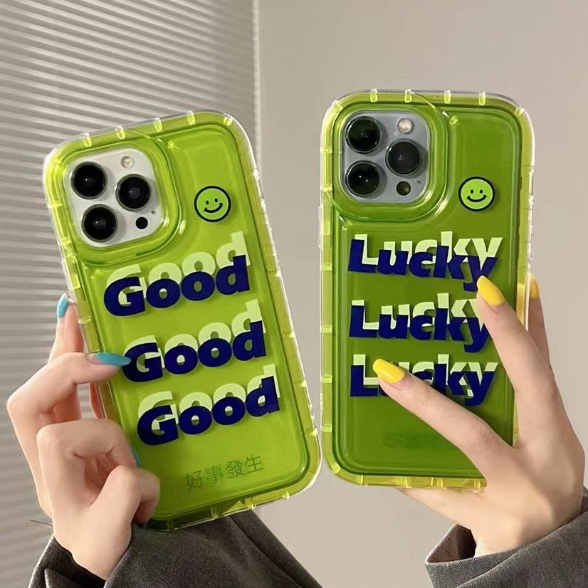 เคสโทรศัพท์มือถือซิลิโคน TPU ใส แบบนิ่ม กันกระแทก ลาย Lucky สําหรับ IPhone 14 13 11 12 Pro XS Max X XR 7+ 8 Plus