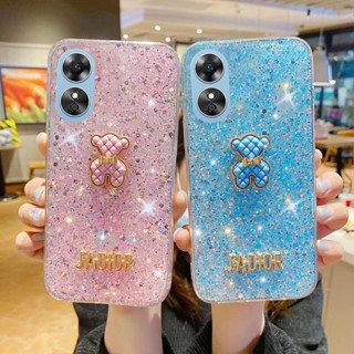 เคสโทรศัพท์มือถือ TPU นิ่ม ปิดด้านหลัง ลายหมีน่ารัก สีชมพู สีฟ้า สําหรับ OPPO Reno 8 8T Reno8 T A78 4G 5G A78 Reno8T