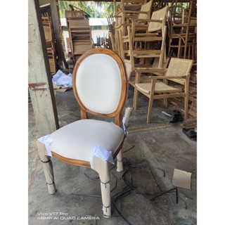 Painted teak wood and cushion เก้าอี้ไม้สัก ทำสี หุ้มเบาะ