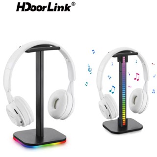 Hdoolink RGB ขาตั้งหูฟังเกมมิ่ง ขาตั้งชุดหูฟัง โต๊ะแสดงผล ฐาน LED / USB ปิ๊กอัพ รองรับขายึดชุดหูฟัง