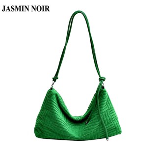 Jasmin NOIR กระเป๋าถือ กระเป๋าสะพายไหล่ ผ้ากํามะหยี่ เรียบง่าย สําหรับสตรี