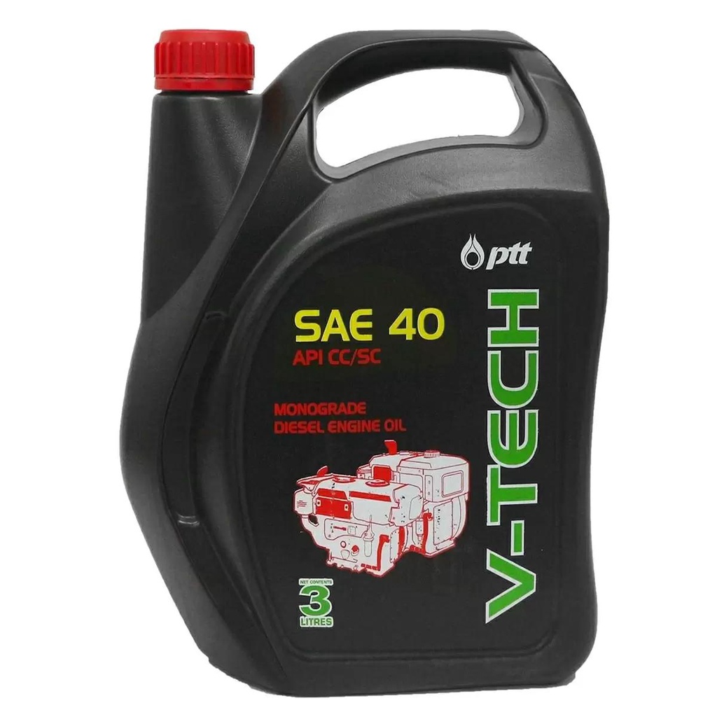 HOMEHAP PTT น้ำมันเครื่อง 3 ลิตร รุ่น V-Tech น้ำยาดูแลรถยนต์ น้ำมันเครื่อง น้ำมันหล่อลื่น