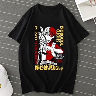 Anime My Hero Academia Todoroki Shoto T-shirts Men Womens Oversized Tops Harajukua Anime Manga Graphic Slim Loose T_04