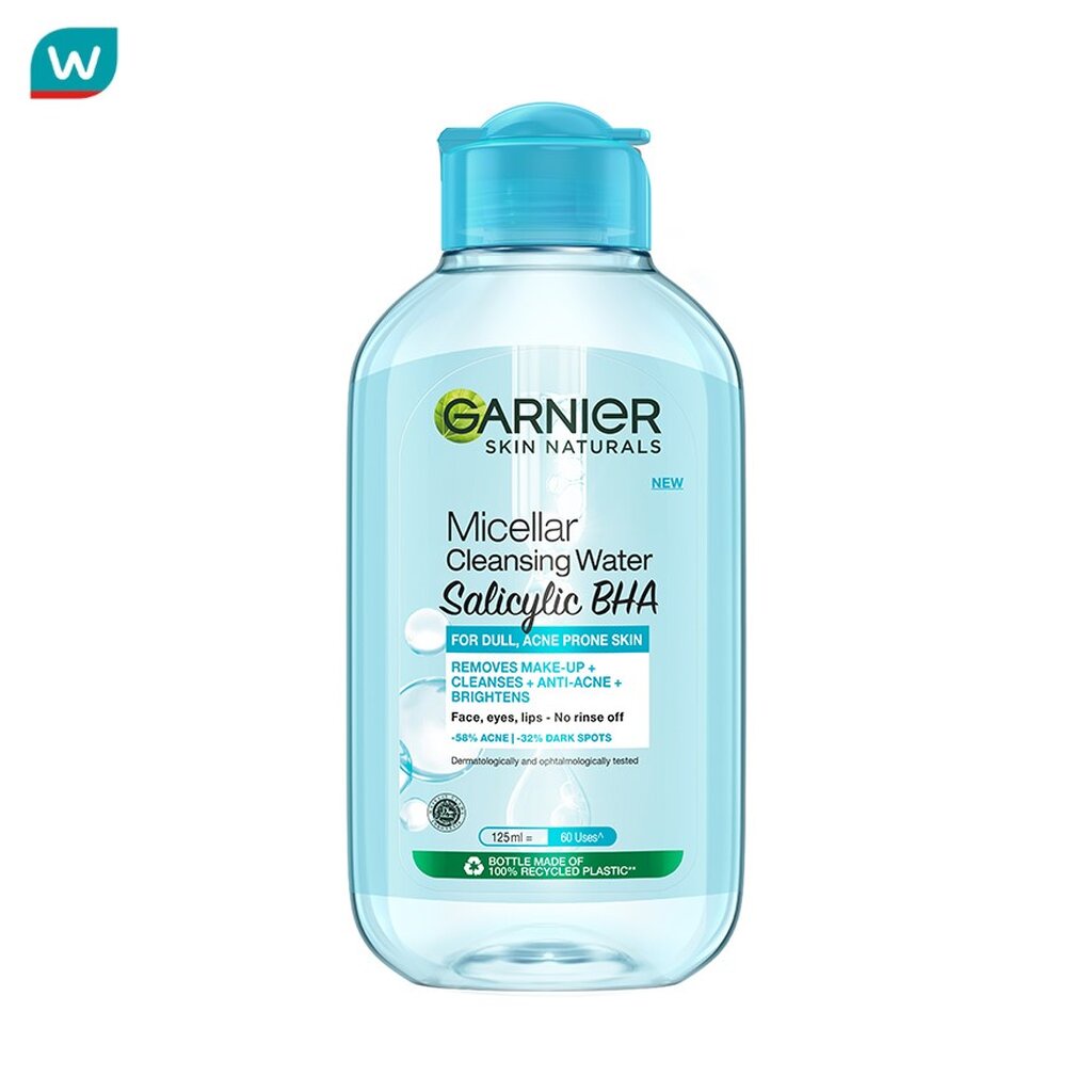 Garnier การ์นิเย่ สกิน แนทเชอรัลส์ ไมเซล่า คลีนซิ่ง วอเตอร์ ซาลิไซลิค บีเอชเอ 125 มล.