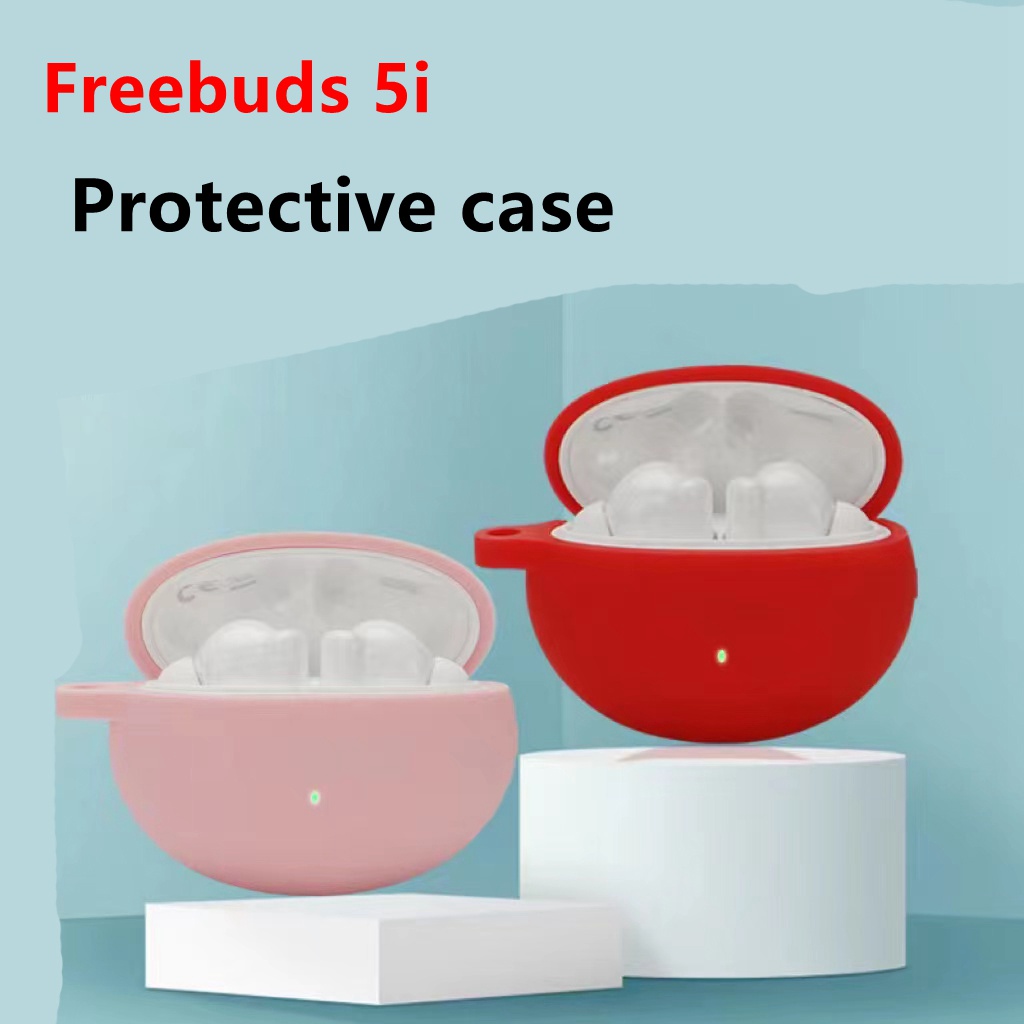 ฝาครอบหูฟังซิลิโคนสําหรับ HUAWEI Freebuds 5i / 6i Anti-Lost สีทึบหูฟังอุปกรณ์เสริมพร้อมตะขอ