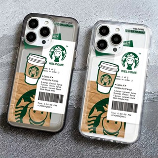 เคสโทรศัพท์มือถือ แบบนิ่ม ลาย Starbucks ขนาดใหญ่ สําหรับ Apple Iphone 12PorMax 14 13 11 7P 8Plus XR XS