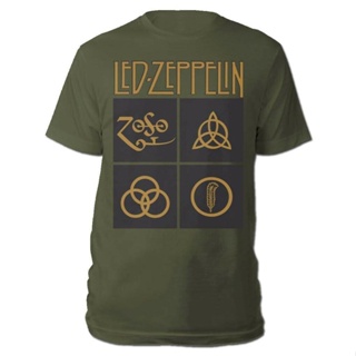 Sanc6 [พร้อมส่ง] เสื้อยืดแขนสั้น พิมพ์ลายสัญลักษณ์หิน Led Zeppelin Gold พลัสไซซ์ สําหรับผู้ชาย ไซซ์ XS-6XL