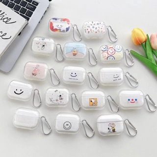 ใหม่ เคสหูฟังบลูทูธ TPU นิ่ม กันหล่น ลายการ์ตูนน่ารัก พร้อมตะขอ สําหรับ AirPods 1 2 pro 2 2023