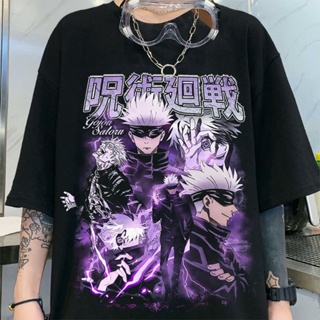 ✕❃อะนิเมะญี่ปุ่น Jujutsu Kaisen เสื้อยืดกราฟฟิค เสื้อเชิ้ตแขนสั้นโกธิค