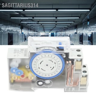 Sagittarius314 สวิตช์ตั้งเวลาแบบกลไก 24 ชม. แบบใสพร้อมแบตเตอรี่สำหรับระบบไฟฟ้า AC 220‑240V