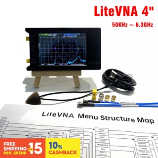 ใหม่ LiteVNA-64 เครื่องวิเคราะห์เครือข่ายเวกเตอร์ หน้าจอสัมผัส 50KHz ~ 6.3GHz LiteVNA 3.95 นิ้ว HF VHF UHF