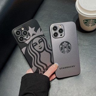 ใหม่ เคสโทรศัพท์มือถือ ซิลิโคน ชุบไฟฟ้า กันกระแทก ลาย Starbucks แฟชั่น สําหรับ Apple 14 13 12pro