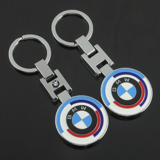 【พร้อมส่ง】พวงกุญแจโลหะ สองด้าน รูปโลโก้รถยนต์ BMW ครบรอบ 50 ปี คุณภาพสูง