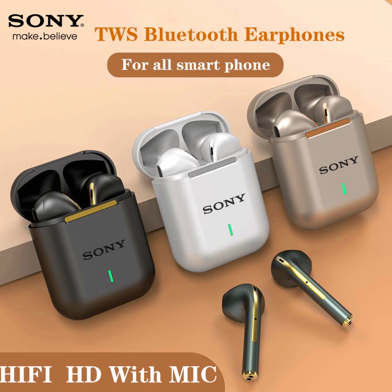 หูฟังไร้สาย Sony พร้อมไมโครโฟนสเตอริโอ TWS Bluetooth 5.0 หูฟัง Ear buds
