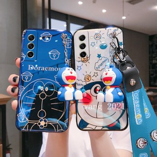 ใหม่ เคสโทรศัพท์มือถือแบบนิ่ม TPU ลายการ์ตูนโดราเอมอน พร้อมตุ๊กตา และสายคล้อง สําหรับ Samsung Galaxy S23 S23+ Ultra Plus A14 5G S23 Plus 2023