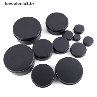 Loveoionia1 กล่องอลูมิเนียมเปล่า ทรงกลม สีดํา สําหรับใส่เครื่องสําอาง ครีม Diy