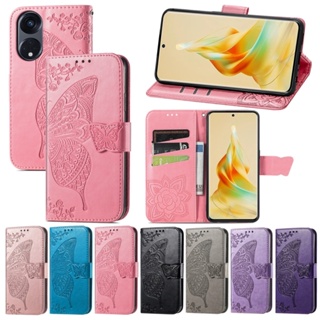 เคสโทรศัพท์หนัง ฝาพับ ผิวด้าน กันกระแทก พร้อมช่องใส่บัตร สําหรับ Oppo Reno8 T 5G 8T 8 T 8Z 7Z 7 Reno7 Reno8 Reno8T 4G 5G