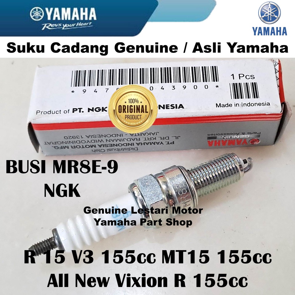 หัวเทียน NGK MR8E-9 R15 V3 All New Vixion R MT15 155 Original Yamaha Surabaya