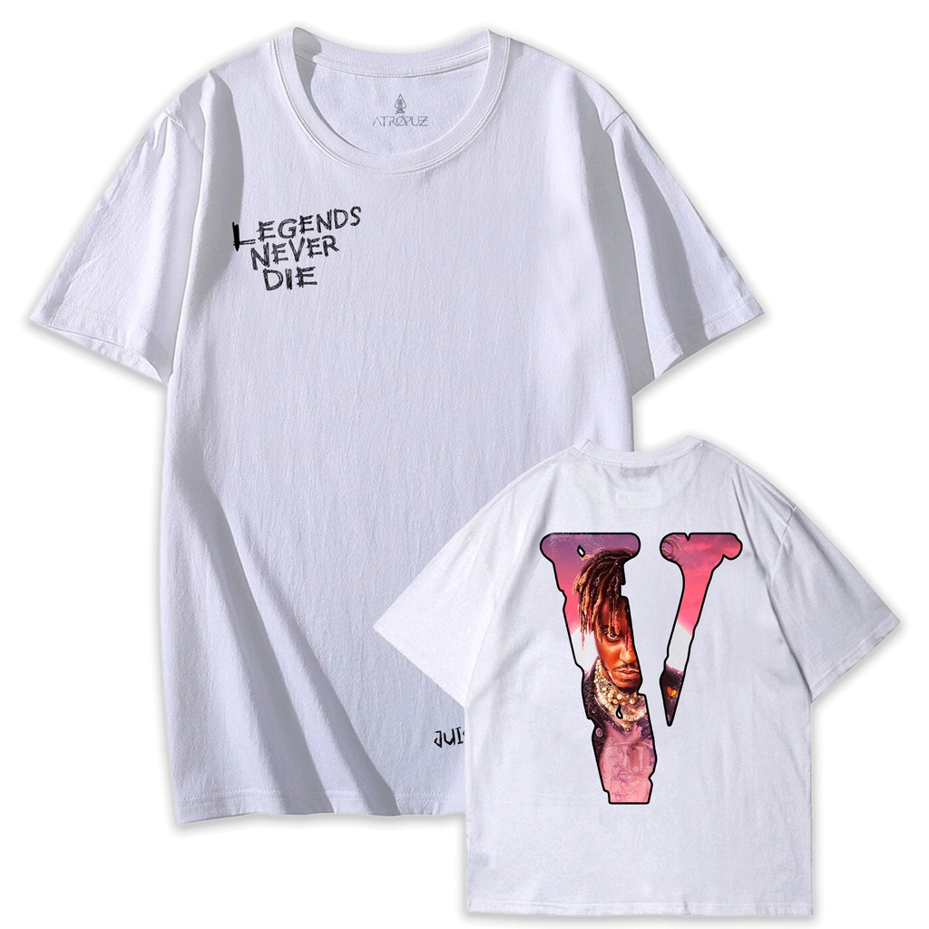 เสื้อยืดแขนสั้น พิมพ์ลาย Unissex vlone juice wrld 999 สําหรับผู้ชาย