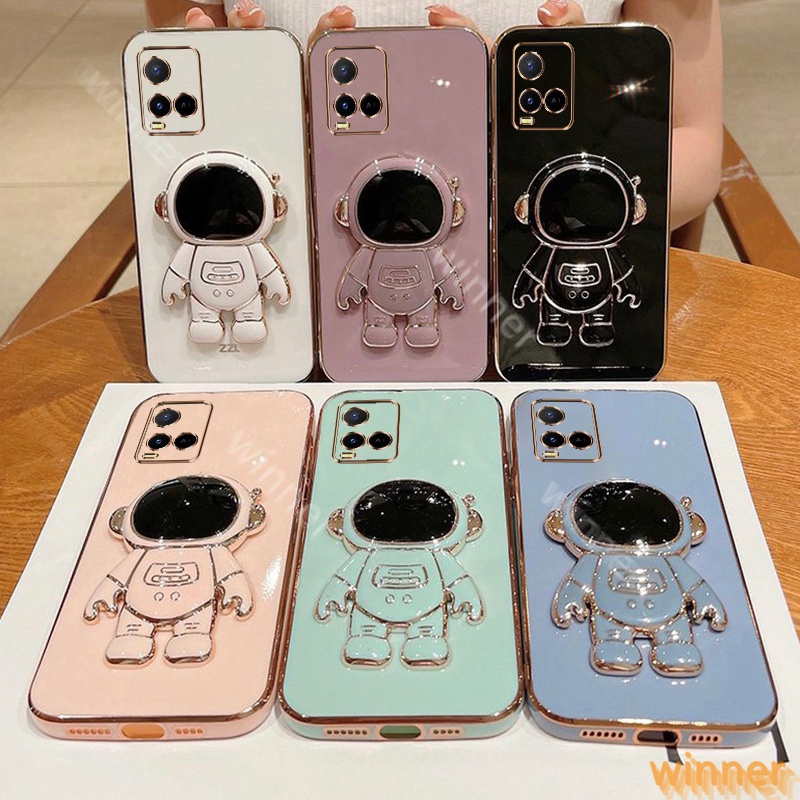 เคส VIVO Y21 Y33S Y21S Y21T Y33S Y33T Y21A Y21G T1X 4G โทรศัพท์มือถือ ลายนักบินอวกาศ พร้อมขาตั้ง 1YH