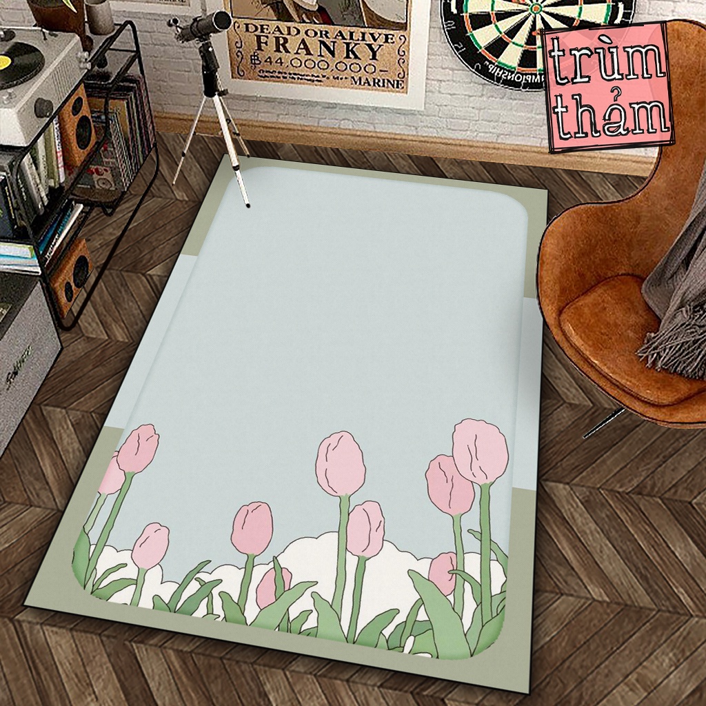 Tuplip พรมตกแต่งทิวลิปดอกไม้ศิลปะ 8Plus ตกแต่งการศึกษามุมทํางานห้องนอนห้องนั่งเล่นสํานักงาน