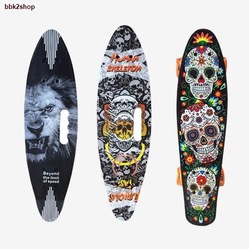 พร้อมส่งในไทย✻สเก็ตบอร์ด skateboard /Penny board ล้อมีไฟ LED ไม่ต้องชาร์จ ถ่านไม่มีวันหมด /C002