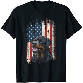 Rottweiler American Flag Usa Patriotic Dog Lover Gifts Gift Europe Prevalent All-Match Sports Wear Tops T-Shirt_04