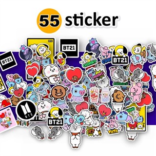 สติกเกอร์ BT21 BTS กันน้ํา สําหรับแล็ปท็อป กระเป๋าเดินทาง HP STICKER BTS 55 ชิ้น