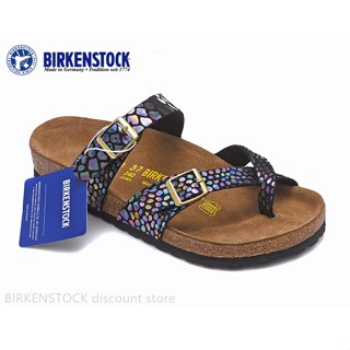 【Original】Birkenstock Mayari Mens/Female Classic Cork Black Snake Sandals Slippers 34-46