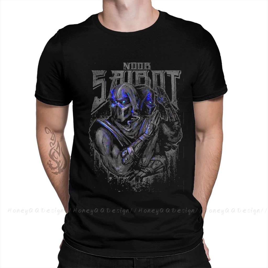 ผู้ชาย Mortal Kombat TShirt Noob Saibot Double Team Pure Cotton O คอ Tees Harajuku ผู้ใหญ่เสื้อ Over