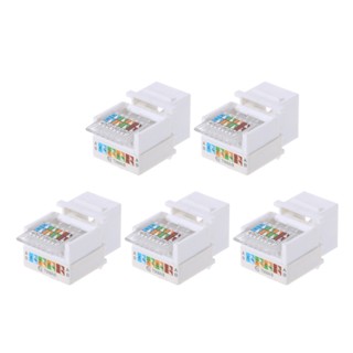 R* CAT5E RJ45 แจ็คซ็อกเก็ต LAN สําหรับแผงปลั๊กอินเตอร์เน็ตติดผนัง 5 ชิ้น
