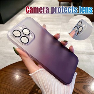 เคสโทรศัพท์มือถือ PC แข็ง กันกระแทก ป้องกันเลนส์กล้อง ไล่โทนสี หรูหรา สําหรับ iPhone 14 Pro Max Plus 13 12 Pro Max