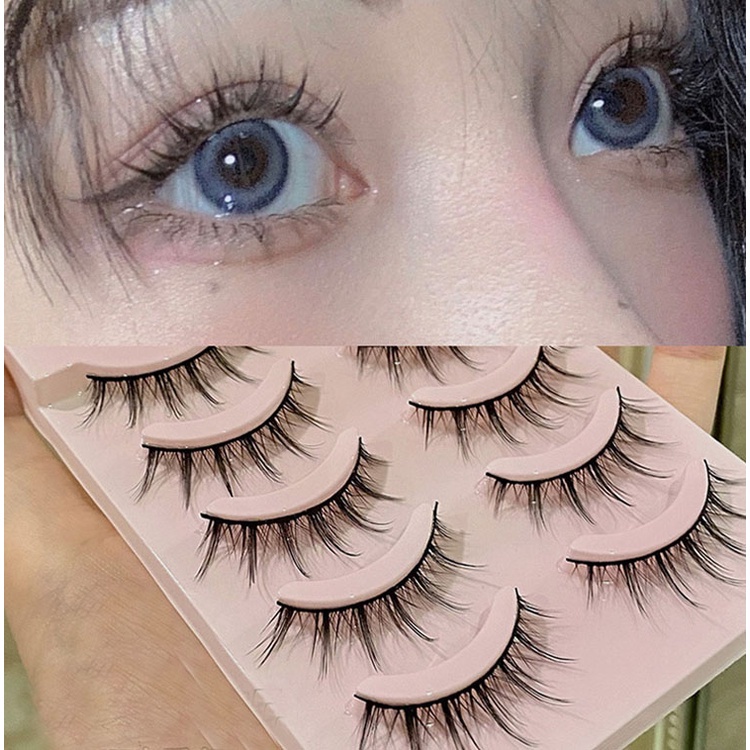 (พร้อมส่ง) ขนตาปลอม 3D แบบสั้น ดูเป็นธรรมชาติ สไตล์เจ้าหญิง 5 คู่
