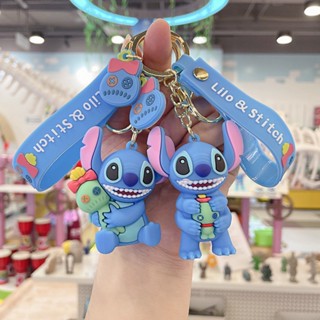 พวงกุญแจซิลิโคน จี้ตุ๊กตาการ์ตูน Stitch น่ารัก ขนาดเล็ก เหมาะกับของขวัญวันหยุด สําหรับกระเป๋านักเรียน รถยนต์ ขายส่ง