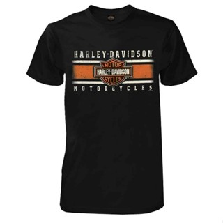 ขายเสื้อยืดคอก ลมแขนสั้น harley - davidson custom icon สําหรับผู้ชาย（S-5XL）