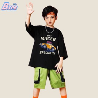 Bxpb- เสื้อยืดแขนสั้น คอกลม ผ้าฝ้าย พิมพ์ลาย ทรงหลวม คุณภาพสูง สไตล์เกาหลี ไซซ์ 110-170