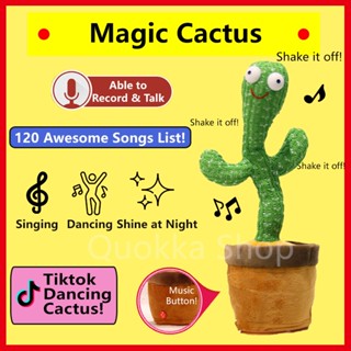 ○✜℗✅SG Ready Stocks✅ Dancing Singing Cactus with 120 Songs Plush Toy Talk Kaktus Plush toys Tik Tok