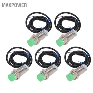 Maxpower 5PCS Inductive Proximity Switch NPN ABS อะลูมินัมอัลลอย IP65 กันน้ำเซ็นเซอร์ตรวจจับการเข้าใกล้แบบไม่ฝังตัว 6-36VDC