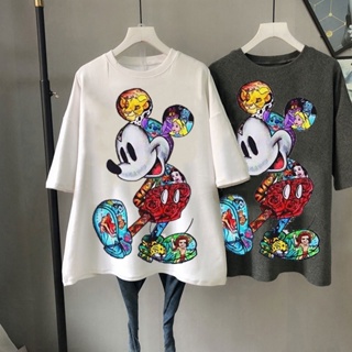 Cartoon Disney Mickey T-shirt Top Casual Summer Oversized Ladies T-shirt Summer Harajuku Short Sleev_03