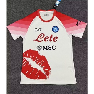 [Fans] 2324 ใหม่ เสื้อกีฬาแขนสั้น ลายทีมชาติฟุตบอล Naples Red Mouth Bar Special Edition คุณภาพสูง