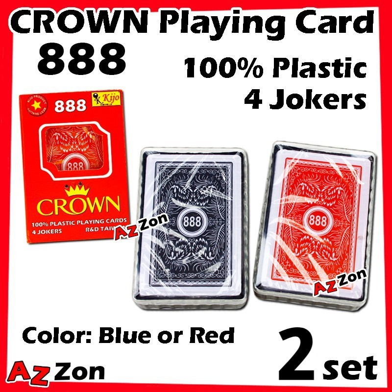 การ์ดเล่นพลาสติก 2 ชุด CROWN Royal Poker Card คุณภาพกันน้ํา PVC Casino คุณภาพ 100% การ์ดเล่นพลาสติก 