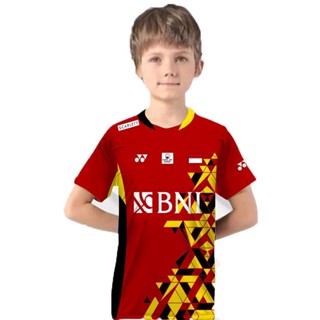 Yonex Double badminton jersey And Pants Set Men indonesia masters open final Kids badminton T-Shirt Dawn rian | Set jersey dan celana badminton yonex ganda putra indonesia masters open final anak baju kaos bulu tangkis fajar rian