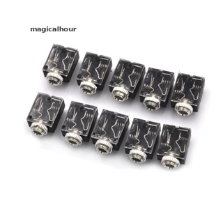 Magicalhour^^ แจ็คซ็อกเก็ตเสียงสเตอริโอ 3.5 มม. 10 ชิ้น พร้อมน็อต 5 Pin PCB